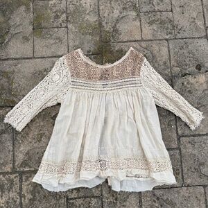 Magnolia Pearl Cotton Lace Blouse 3/4 Sleeves Antique White Women's OSFM